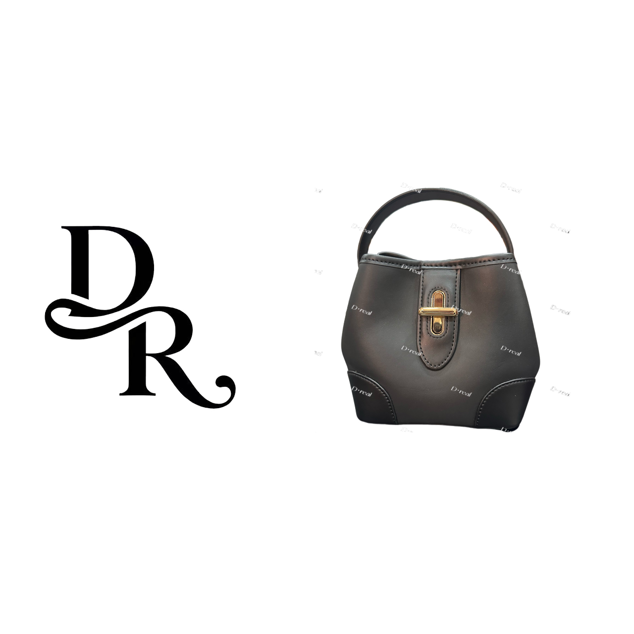 Dreal-原创设计高定真皮包/15cm-TK-3063-十水桶-黑