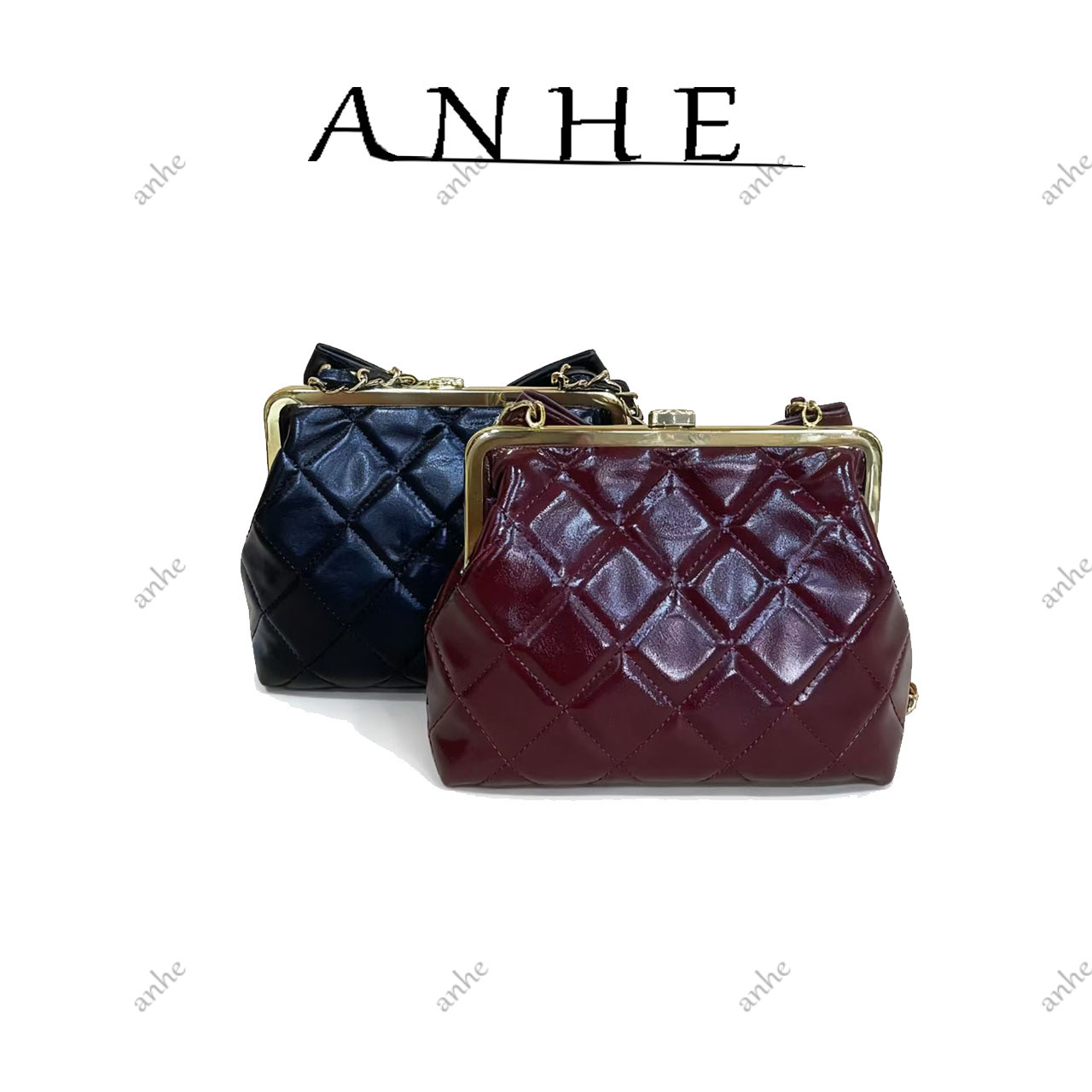 安合甄选-高定真皮包-20cm-550691-蝴蝶结香-全色