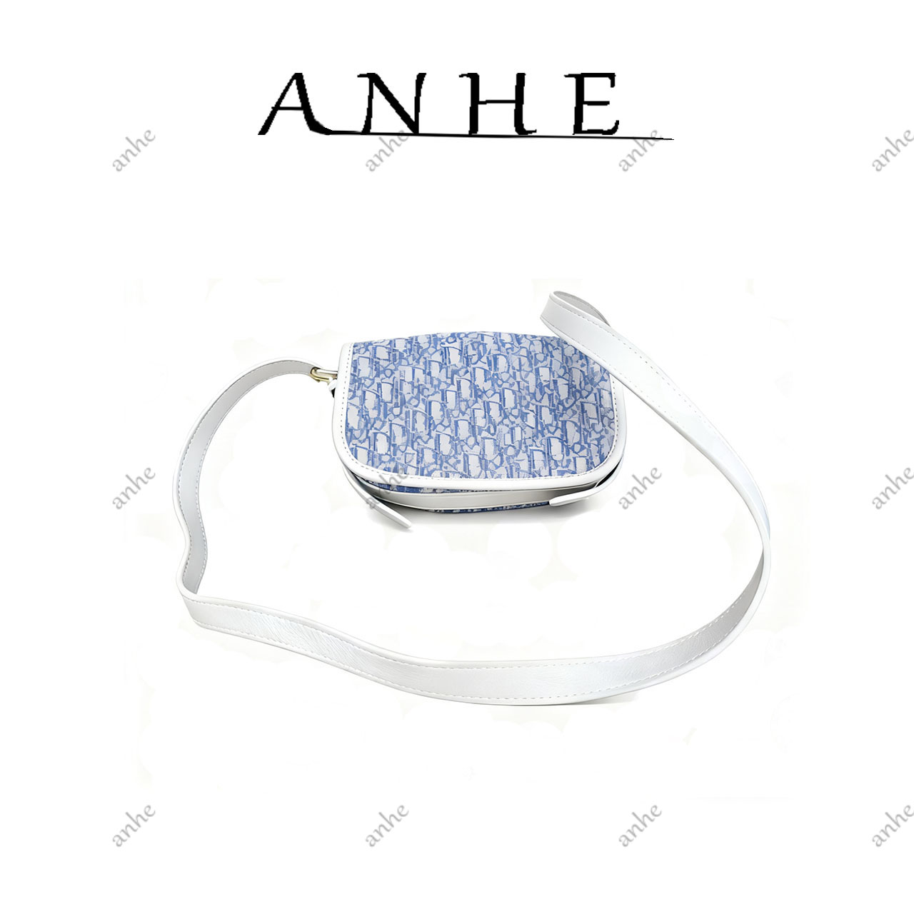 手工真皮包-8233-小船-蒂-老花/蓝