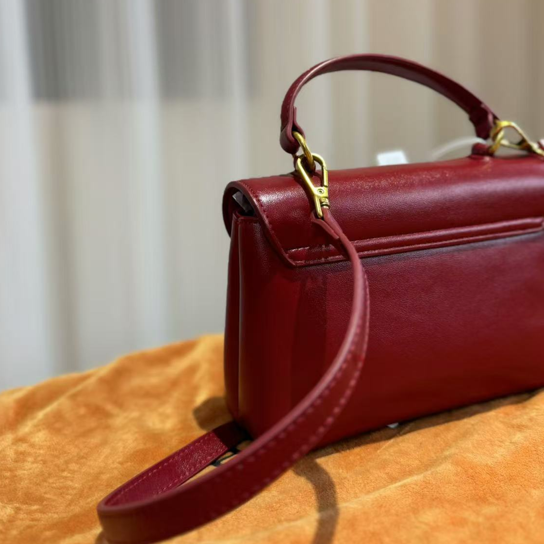 安合甄选-高定真皮包-20-550755-红 手拎单肩花林 no小-全色