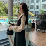 现货2023年春秋新款巨减龄假两件连衣裙185-8508，女装连衣裙，浙宝185