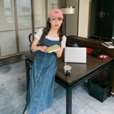 现货水洗牛仔背带裙夏装夏款夏天185-8533-P95-K148，女装连衣裙，浙宝185