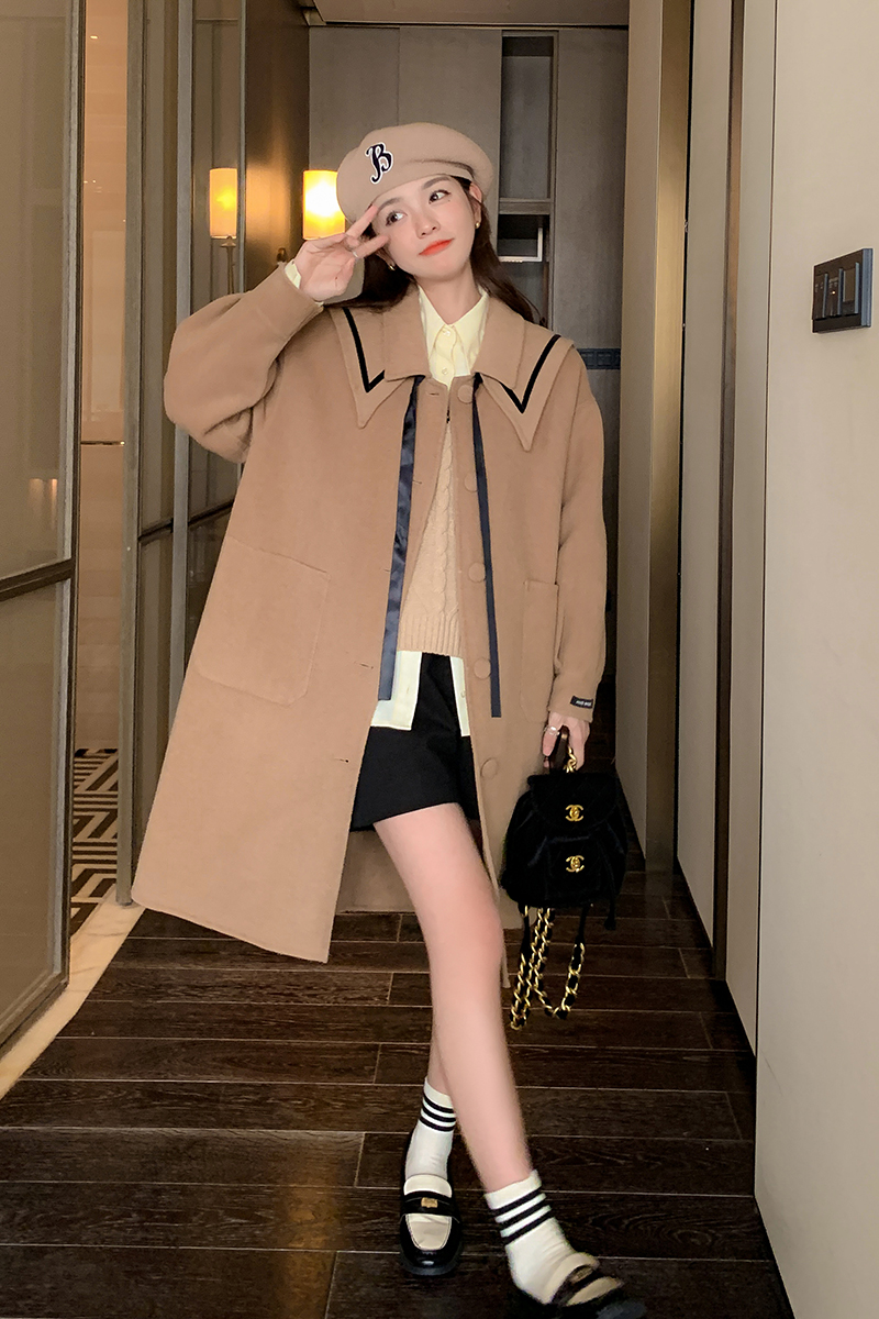 韩系独特超好看撞色拼接工装外套女春秋2025年新款设计感休闲夹克，女装毛呢外套，浙宝185