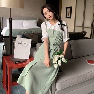 现货 拼接短袖夏装连衣裙185-8565-P95-K148图片