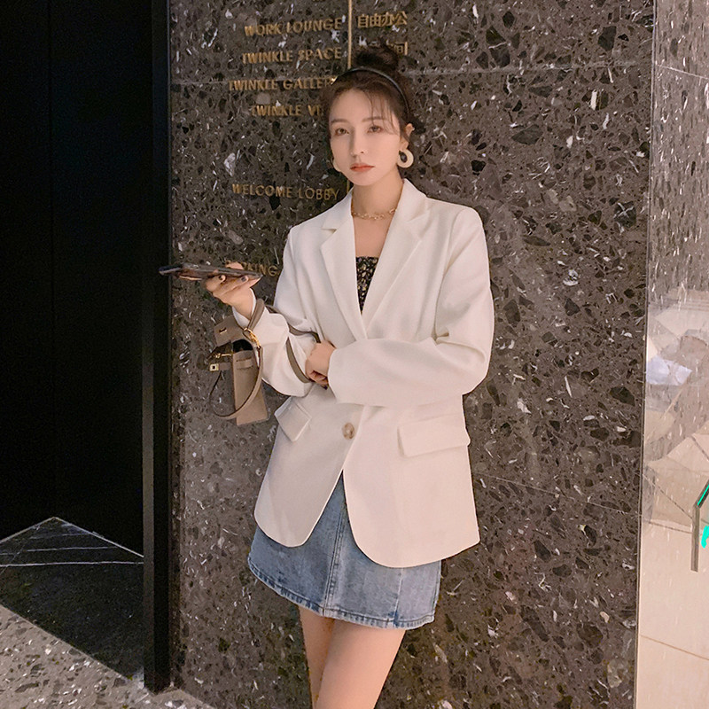 现货2022春装新款贴标小西装外套女白色西服317-MY811-P115-178,女装西装,浙宝185