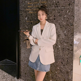 现货2022春装新款贴标小西装外套女白色西服317-MY811-P115-178，女装西装，浙宝185