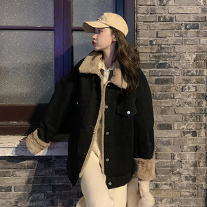 现货 牛仔夹克兔毛内胆羊羔毛外套女185-9986-P185-K268图片