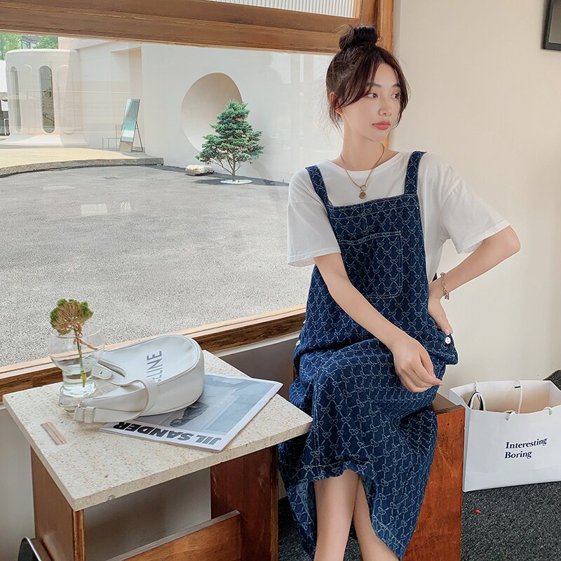 现货牛仔提花时尚减龄牛仔背带裙317-MY8922-P95-K148,女装连衣裙,浙宝185