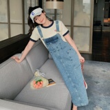 现货牛仔水洗背带裙时尚减龄2023新款夏天185-8537-P95-K148，女装连衣裙，浙宝185
