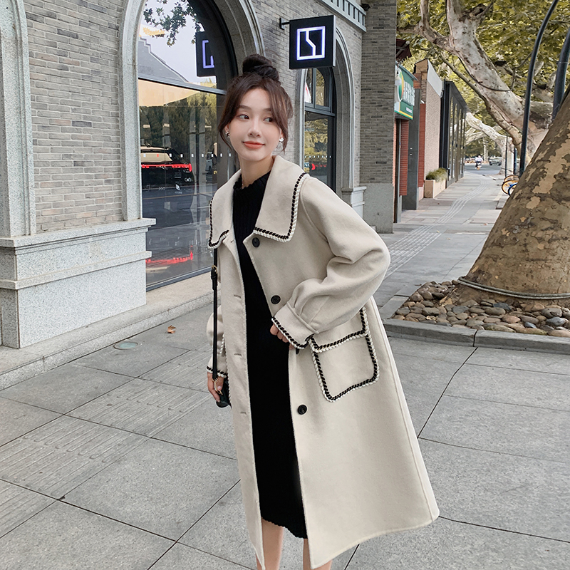 现货70毛双面呢羊绒毛呢大衣女185-9932-P270-K438，女装毛呢外套，浙宝185
