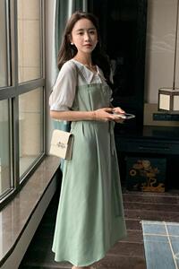 现货 拼接短袖夏装连衣裙185-8565-P95-K148图片