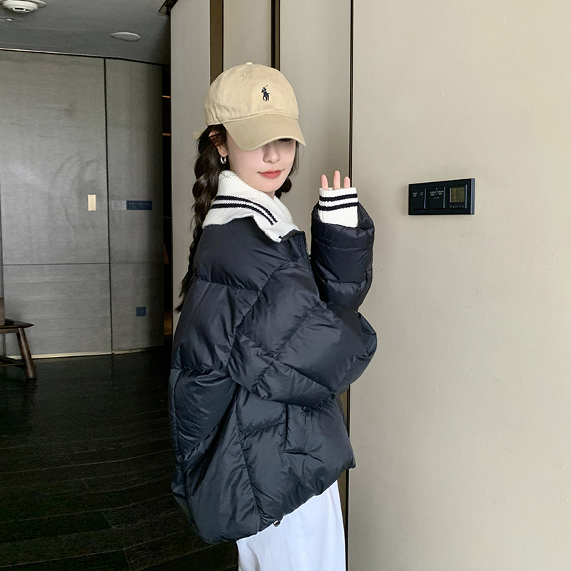 现货90绒针织拼接娃娃领小个子羽绒服185-9001-P290-K458,女装羽绒服,浙宝185
