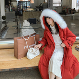 现货韩系冬季红色大毛领小个子羽绒服185-9921-P260-418-50绒，女装羽绒服，浙宝185
