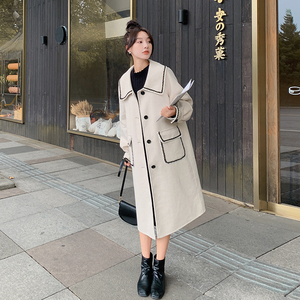现货 70毛双面呢羊绒毛呢大衣女185-9932-P270-K438图片