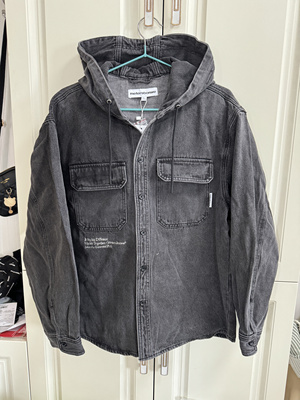 美家正品男牛仔外套春秋新款宽松休闲百搭连帽牛仔夹克上衣外套