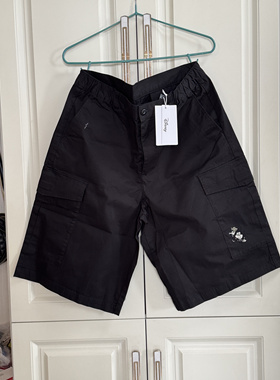 国货美特斯正品男五分裤MTEE迪士尼米奇绣花松紧腰梭织中裤男短裤