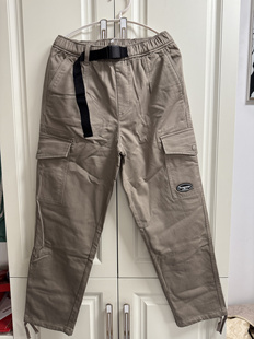 束脚绳弹力腰带春秋户外男多袋长裤 休闲裤 男直筒工装 国货美家正品