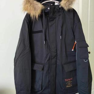 国货美家正品 保暖连帽休闲棉外套仿羊羔绒棉袄 男棉服中长棉衣冬季