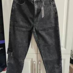 国货美家牛仔裤 子 秋冬休闲男抓绒弹力怪兽大学宽松直筒牛仔男裤