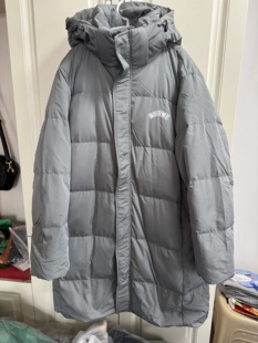 美特威男羽绒服冬季 羽绒鸭绒上衣外套 连帽90绒简约宽松加厚长款