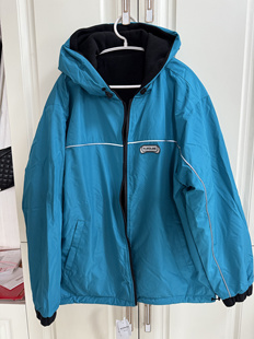 中华美特斯威男棉服夹克秋冬新款两面穿连帽正反织褛棉服男外套