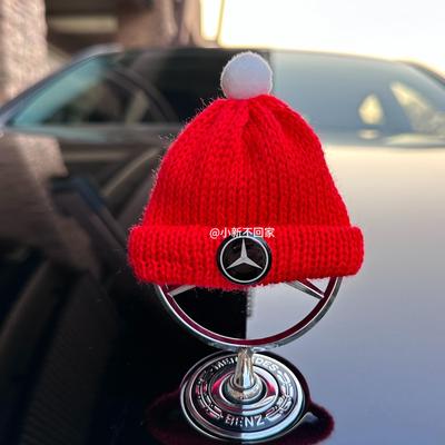 奔驰车标小帽子立红帽装