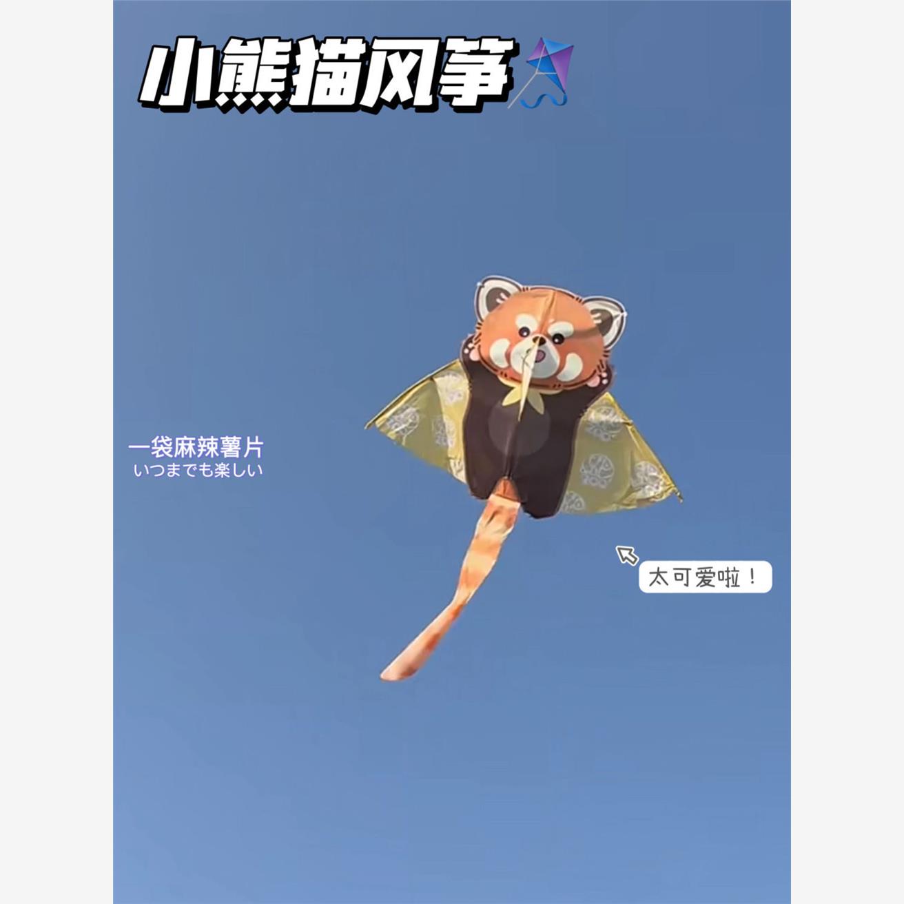 小红书同款小熊猫和杜杜风筝微风易飞卡通成人风筝儿童风筝