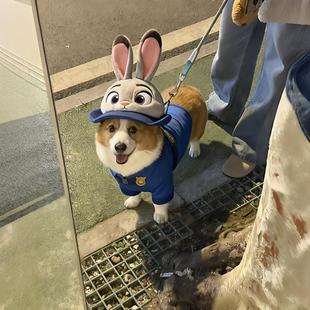 疯狂动物城狗狗衣服朱迪尼克小型犬冬装猫咪cos兔子警官连帽衣服