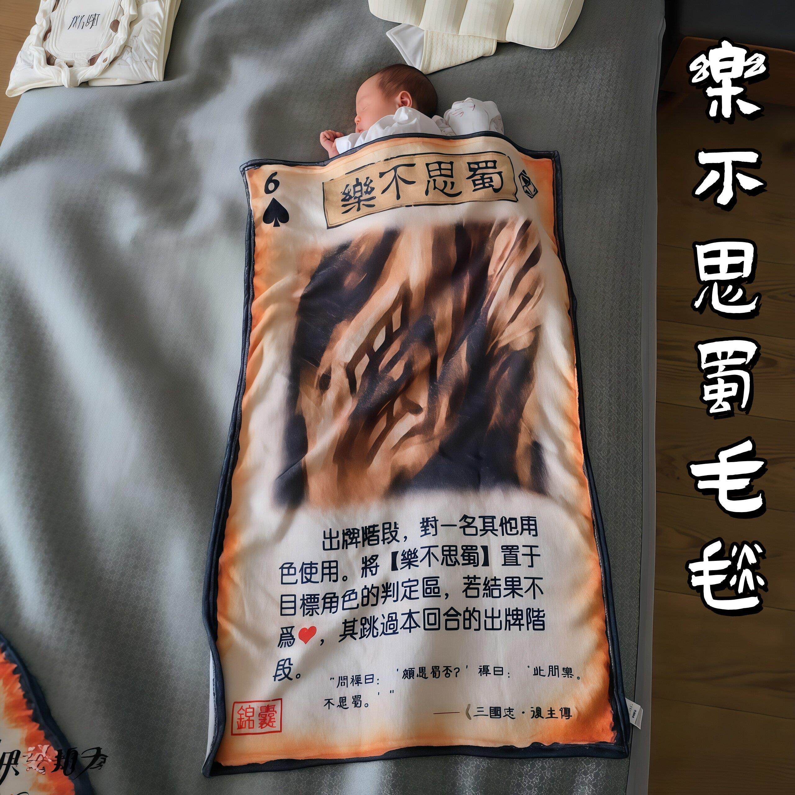 乐不思蜀毛毯三国杀周边法兰绒夏凉被办公室宿舍教室午睡空调盖毯