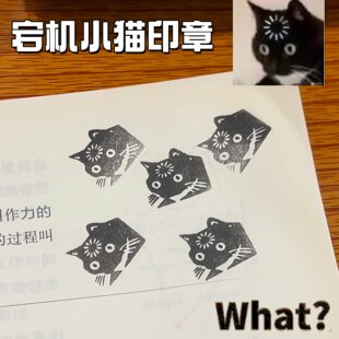 宕机小猫印章可爱搞怪加载中表情包diy手账装饰搞怪整蛊同桌道具