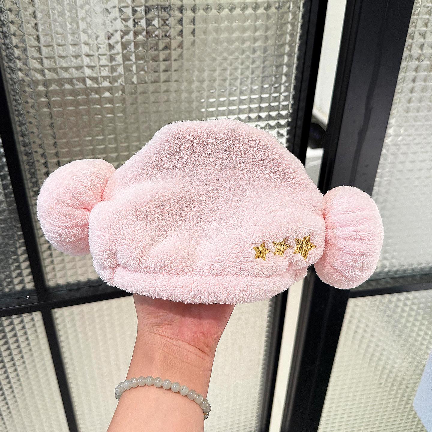 婴儿羊角干发帽可爱超强