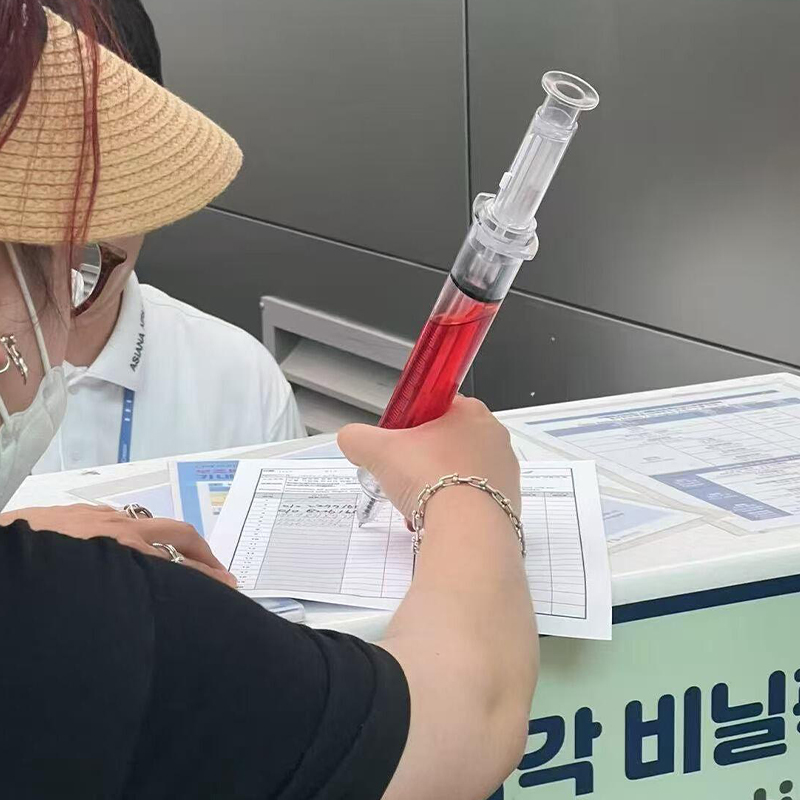 彷真巨大针筒圆珠笔创意注射器造型笔整人玩具中性笔学生原子笔