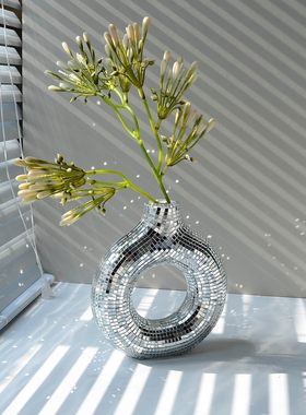 跨境新品迪斯科镜面花盆