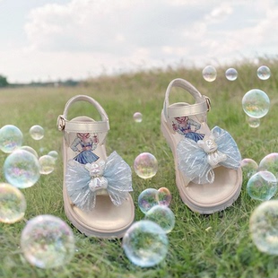 温州金豆鸟时尚女童露脚趾凉鞋软底轻便31-35码上线舒适学生鞋