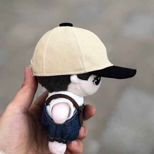 10cm娃衣棉花娃娃棒球帽拼色款鸭舌帽子可烫潮牌标15cm20cm均可做