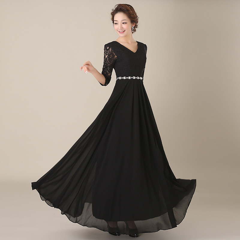 合唱团指挥礼服女气质2023新款长裙现代大气学生成人舞台演出服装