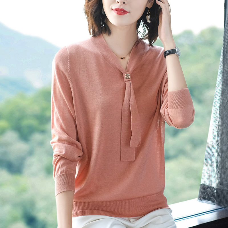 超细羊毛衫女薄款起球宽松