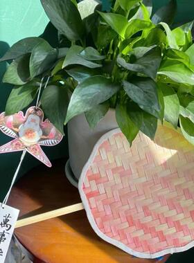 竹编渐变色竹条材料包扇子非遗手工传统制作编制古风老式蒲扇