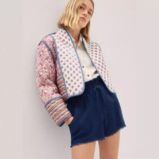 街头时尚 欧美女装 两面穿印花棉服外套 jacket2025秋冬新品 Cotton