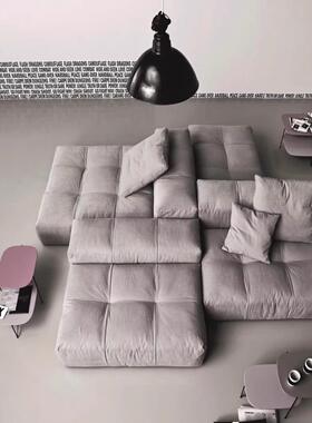 意式双面坐模块沙发saba像素款大平层横厅布艺自由组合豆腐块沙发