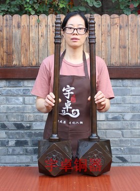 宇卓铜器 纯铜十八般兵器锤 工艺品 十八般武艺锏 大锤 铜锤摆件