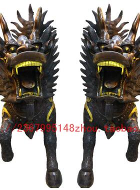 黄铜麒麟瑞兽大型雕塑