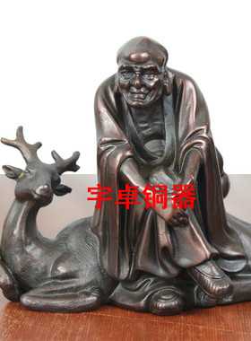 铜器十八罗汉桌面摆件
