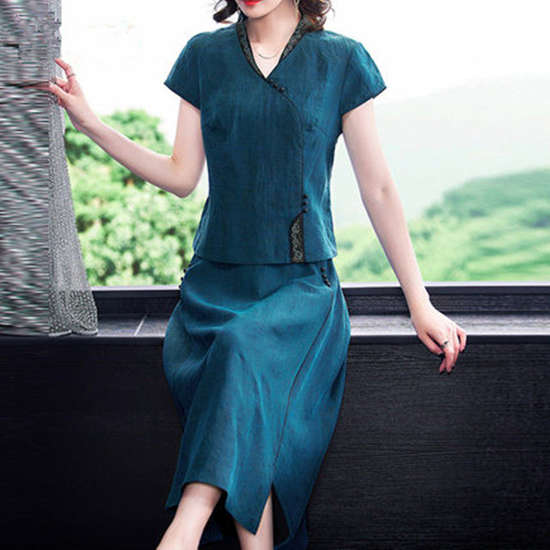 杭州香云纱真丝连衣裙高端新款桑蚕丝大牌两件套装裙子夏季女品牌