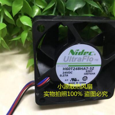 原装日本NIDEC h60t24bha7-52 6025 24V 0.27A 变频风扇