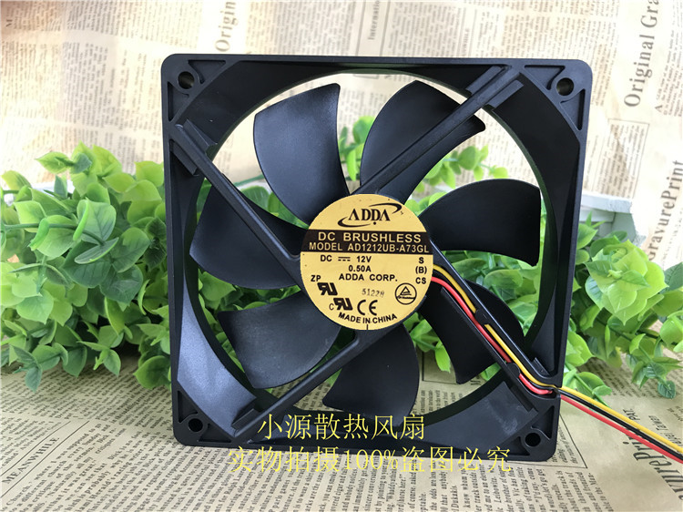 ADDA AD1212UB-A73GL 12025 12V 0.50A 12CM 4线温控 机箱风扇