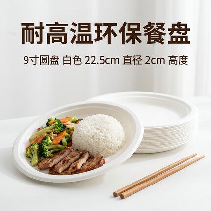 一次性盘子餐盘碗筷纸盘纸碟加厚食品级碟子圆盘果盘烧烤家用餐具