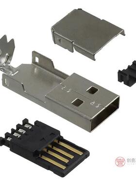 原装正品1734372-1全新CONN PLUG USB2.0 TYPEA 4POS SLD