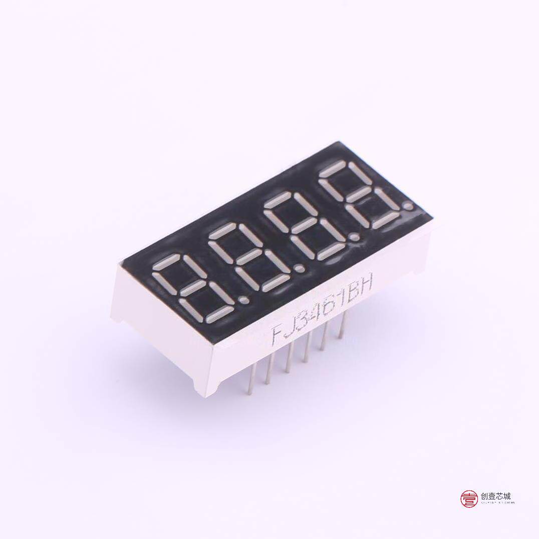 FJ3461BH〈四位0.36英寸红色共阳数码管〉怎么看?