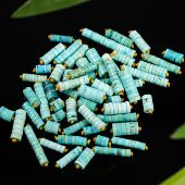 湖北天然原矿绿松石直切隔片隔珠配珠饰高瓷星月菩提DIY一物一图